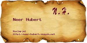 Neer Hubert névjegykártya